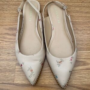 Coach floral slingbacks flats